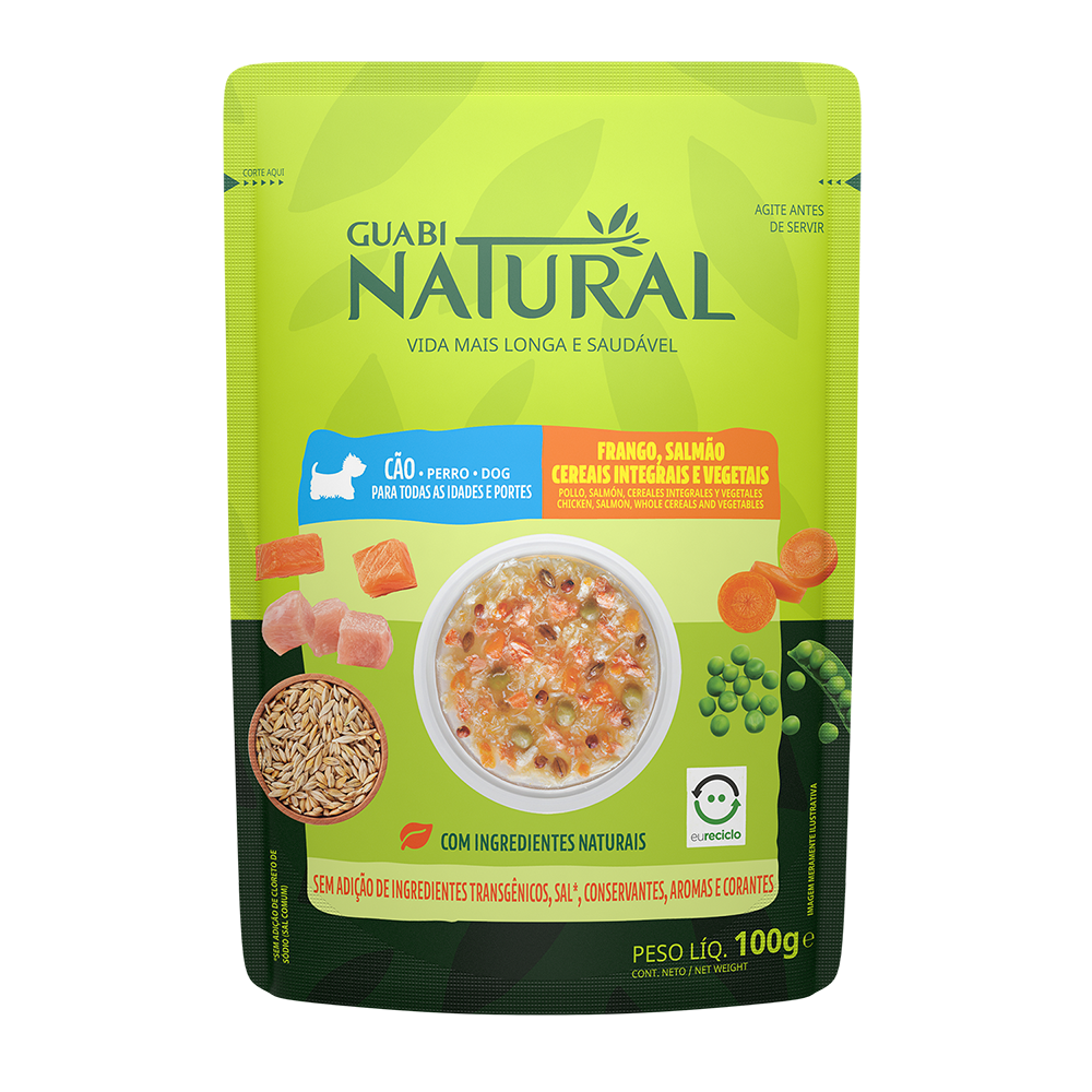 Guabi Natural Paté para Perro(Pollo, Salmón, Cereales Integrales y Vegetales)