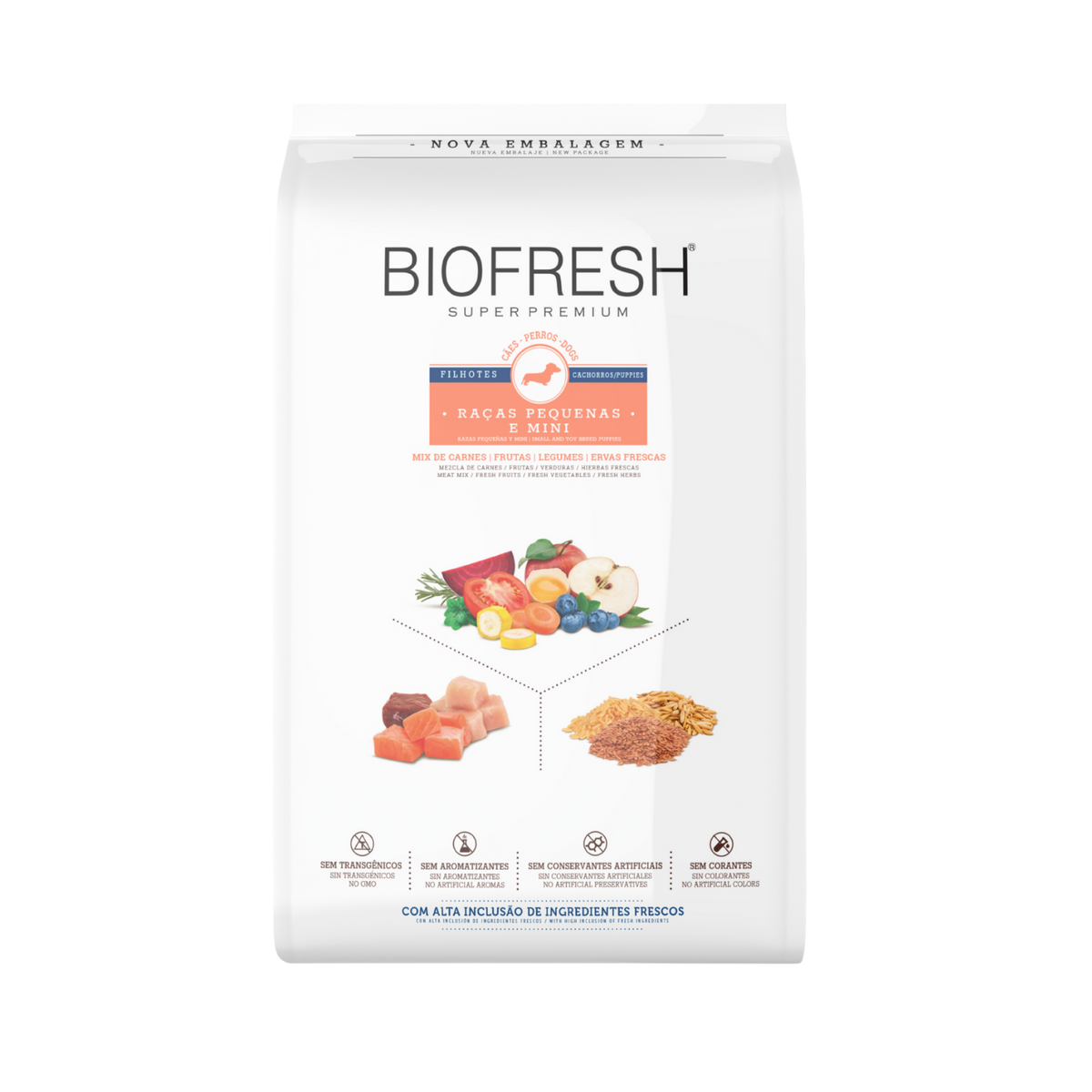 BIOFRESH PERRO CACHORRO RAZA MINI Y PEQUEÑAS (MEZCLA DE CARNE)