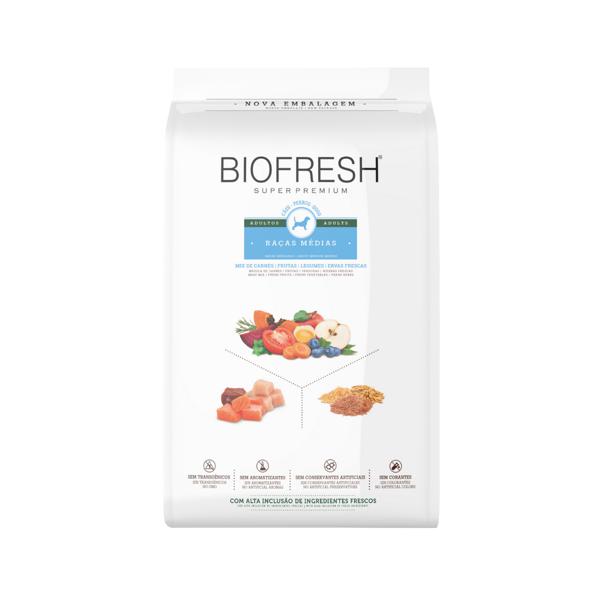 BIOFRESH PERRO ADULTO RAZA MEDIANA (CARNE DE RES MIXTA)