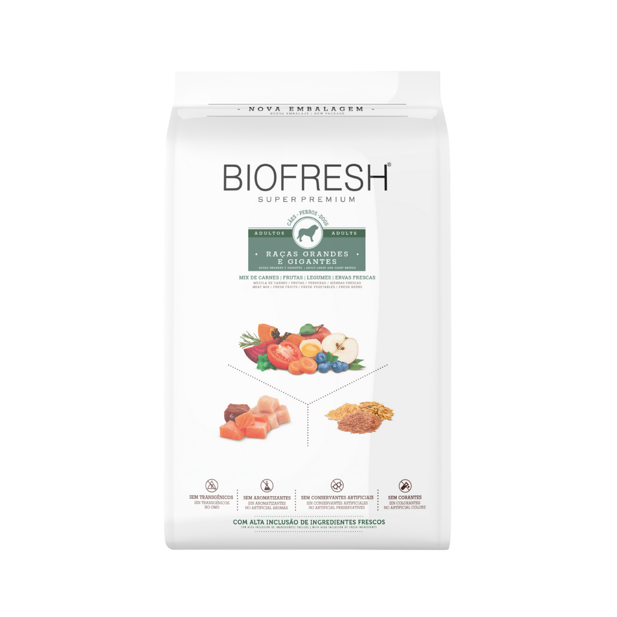 BIOFRESH PERRO ADULTO RAZA GRANDE Y GIGANTE (CARNE DE RES MIXTA)
